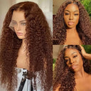 Chocolate Brown Deep Wave HD Lace Front Human Hair Wig