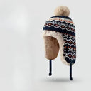 Snowflake Pompom Knit Winter Hat