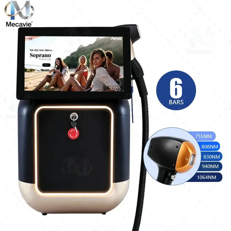 5000W Diode Laser Hair Removal Device for Tattoo Removal 6 Waves 755 808 810 830 940 1064nnm and Permanent Hair Removal