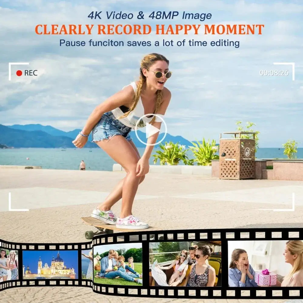 MELCAM DC202 4K Vlogging Camera With Auto Focus And Anti Shake 48MP - stepyours.com