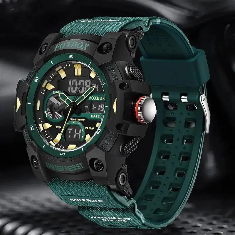 LIGE Dual Display Sports Watch Men Tactical Waterproof