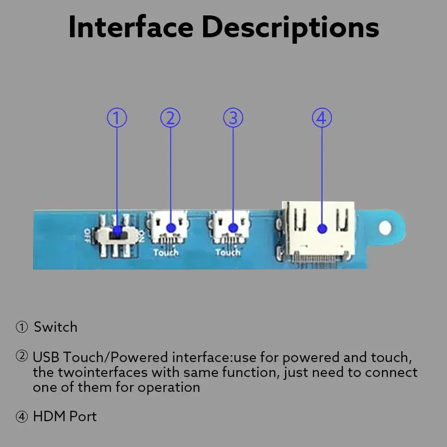 Portable Mini 7 Inch 5 Point Capacitive LCD Touch Screen Panel IPS 1024x600 Full HD HDMI Gaming Monitor PC Display Raspberry Pi