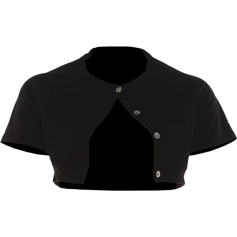 NIBBER Button Cropped Summer Shirt