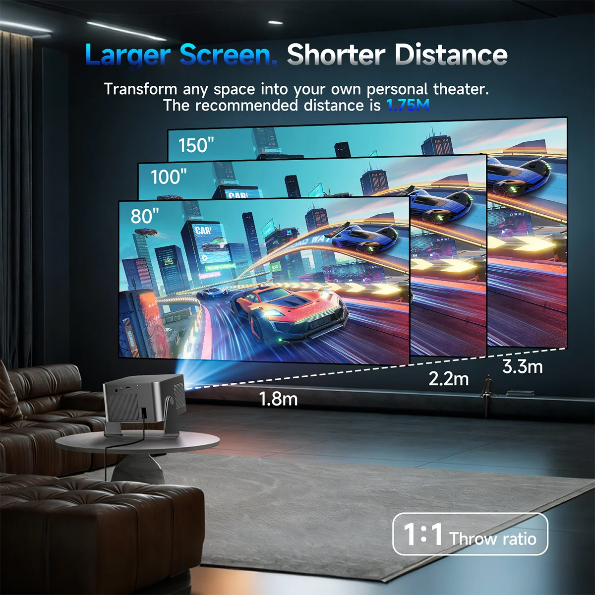Magcubic Projector with TV Stick ANSI Native Projector Auto Focus — product view 5