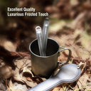 Lightweight Titanium Camping Spoon and Fork Set with Case