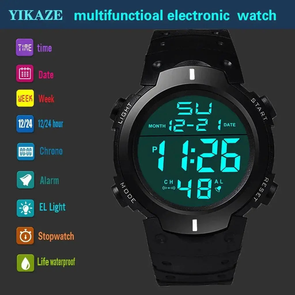 LED Sports Watch Waterproof Digital Clock With Alarm