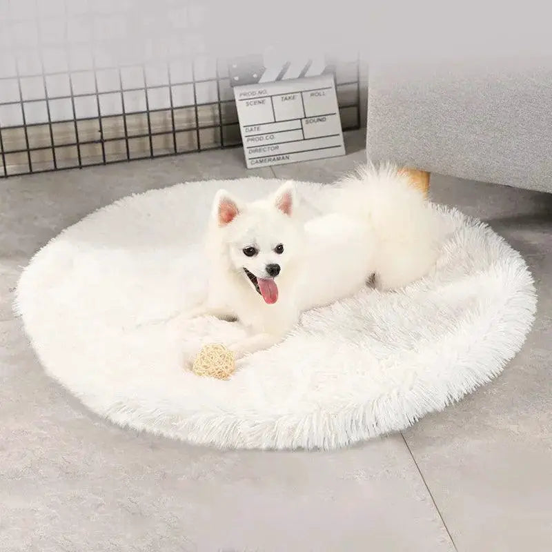 Soft Fleece Round Cat Bed Cozy Pet Sleeping Mat For Dogs