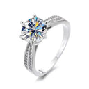 Moissanite Ring in Sterling Silver Certificate