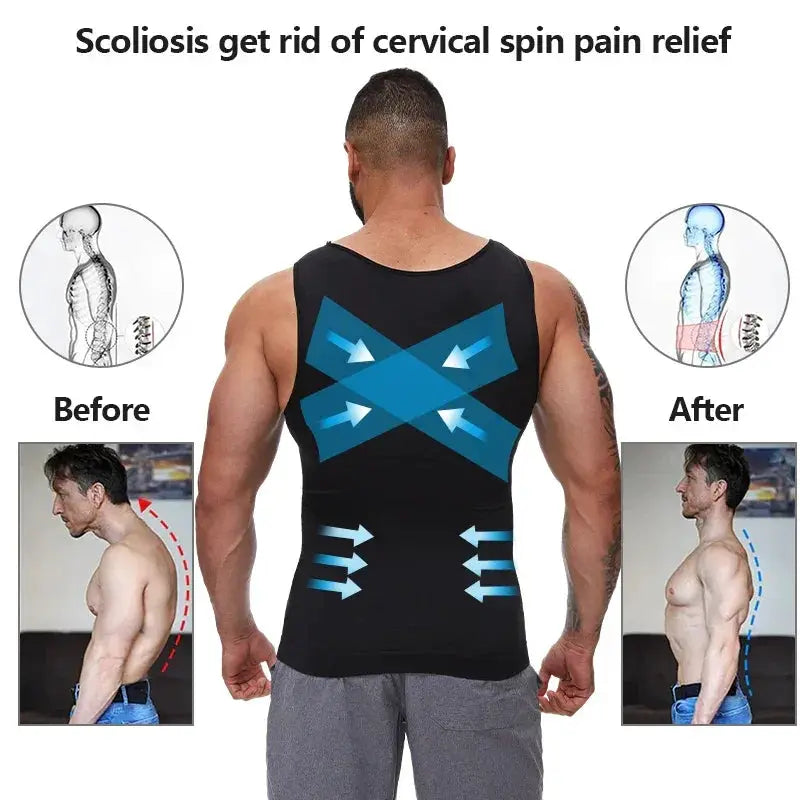 Mens Slimming Compression Vest Tummy Control Body Shaper