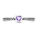 Sterling Silver Ring Sparking Purple