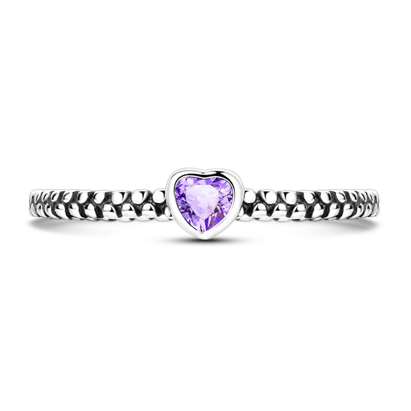 Sterling Silver Ring Sparking Purple