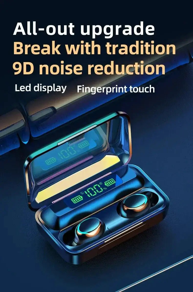 F9 Wireless Earphones Bluetooth TWS LED Display Waterproof