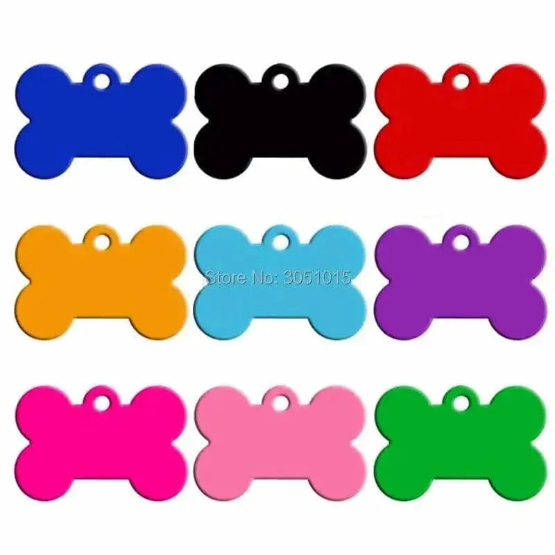 Wholesale 100Pcs Aluminium Bone Dog Tag Custom ID Tags