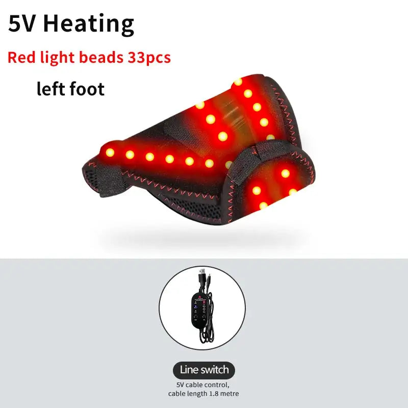 660nm Red Light Heating Toe Wrap Vibration Massager Warm Cover Instep Post Workout Relax Home Leisure Relieve Fatigue