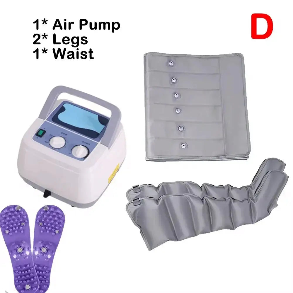 6 Section Massage Tool Electric Air Compression Leg Massager Waist Arm Leg Wraps Foot Ankles Calf Massage Machine Promote Blood