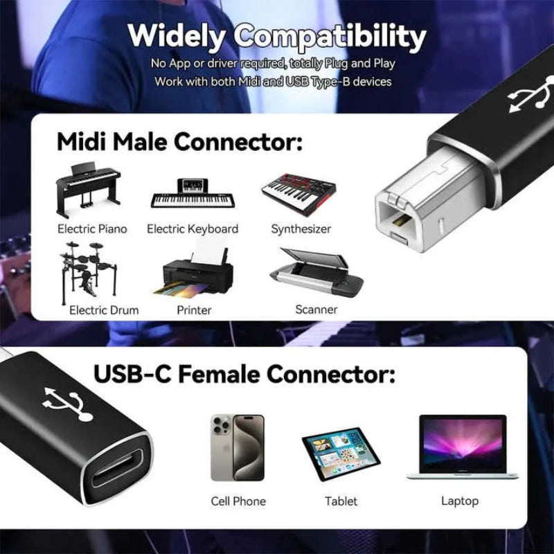 Usb B Type C Cable