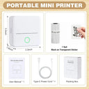 57mm Mini Bluetooth Thermal Sticker Printer Inkless Color On Clear Paper Gifts