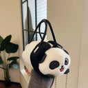 Women Cat Plush Shoulder Bag Corduroy Satin Fur Messenger