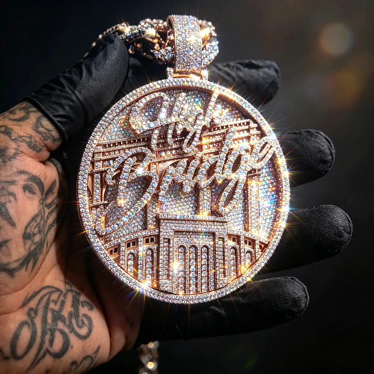 Gold Plated Hip Hop Charm Gold Plated Iced Out High — product view 9