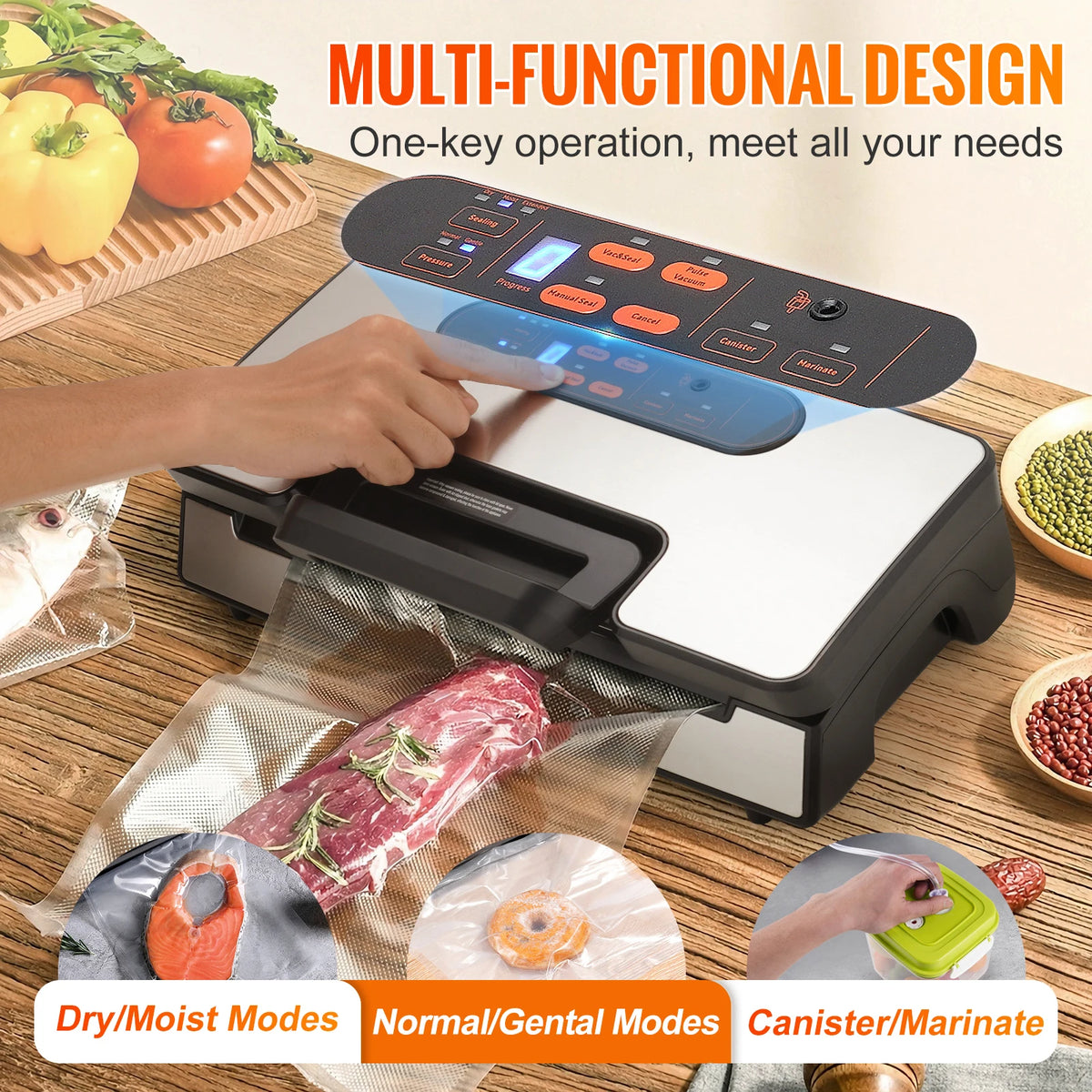 SucceBuy Vacuum Sealer Food Packaging Machine with Free Vacuum — product view 4