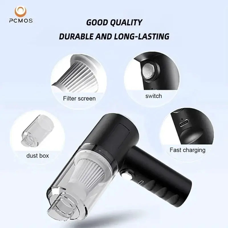 PCMOS 1PC Wireless Vacuum Cleaner For Home And Car Black - OurLum.com