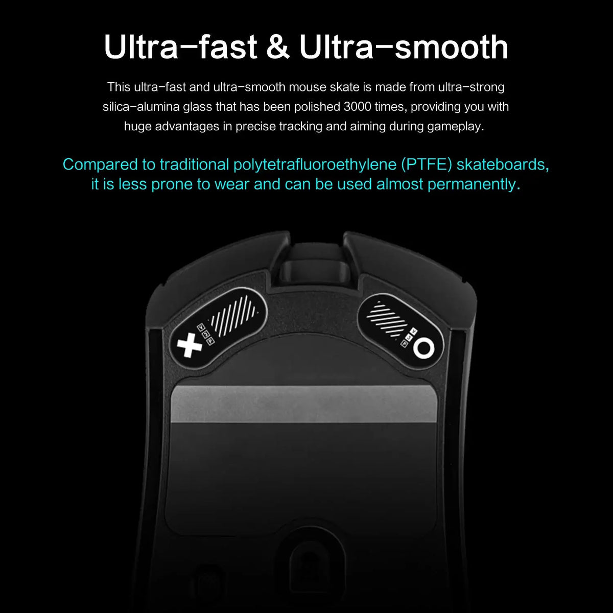 Mouse Skates Mouse Feet Mice Feet Smooth Glass Wireless Gaming Mouse Feet Replacement for Razer DeathAdder V3 Pro