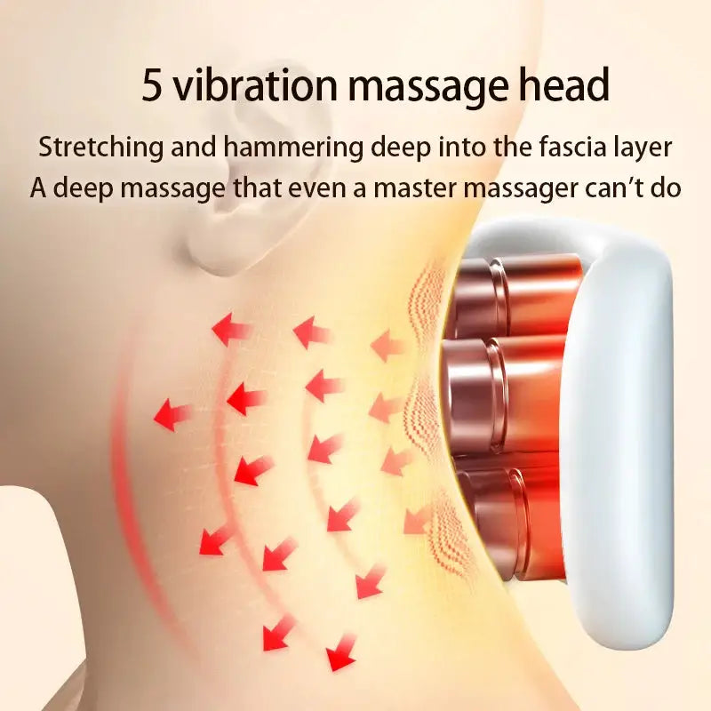 Smart Neck Massage Instrument Portable Shoulder Neck Massage Cervical Vertebra Health Care Vibrator Red Light Massage