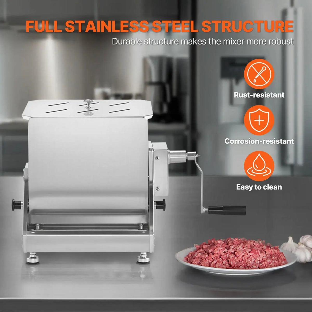 SucceBuy Manual Meat Mixer Tilt Tank Processing Equipment(Mixing — product view 5