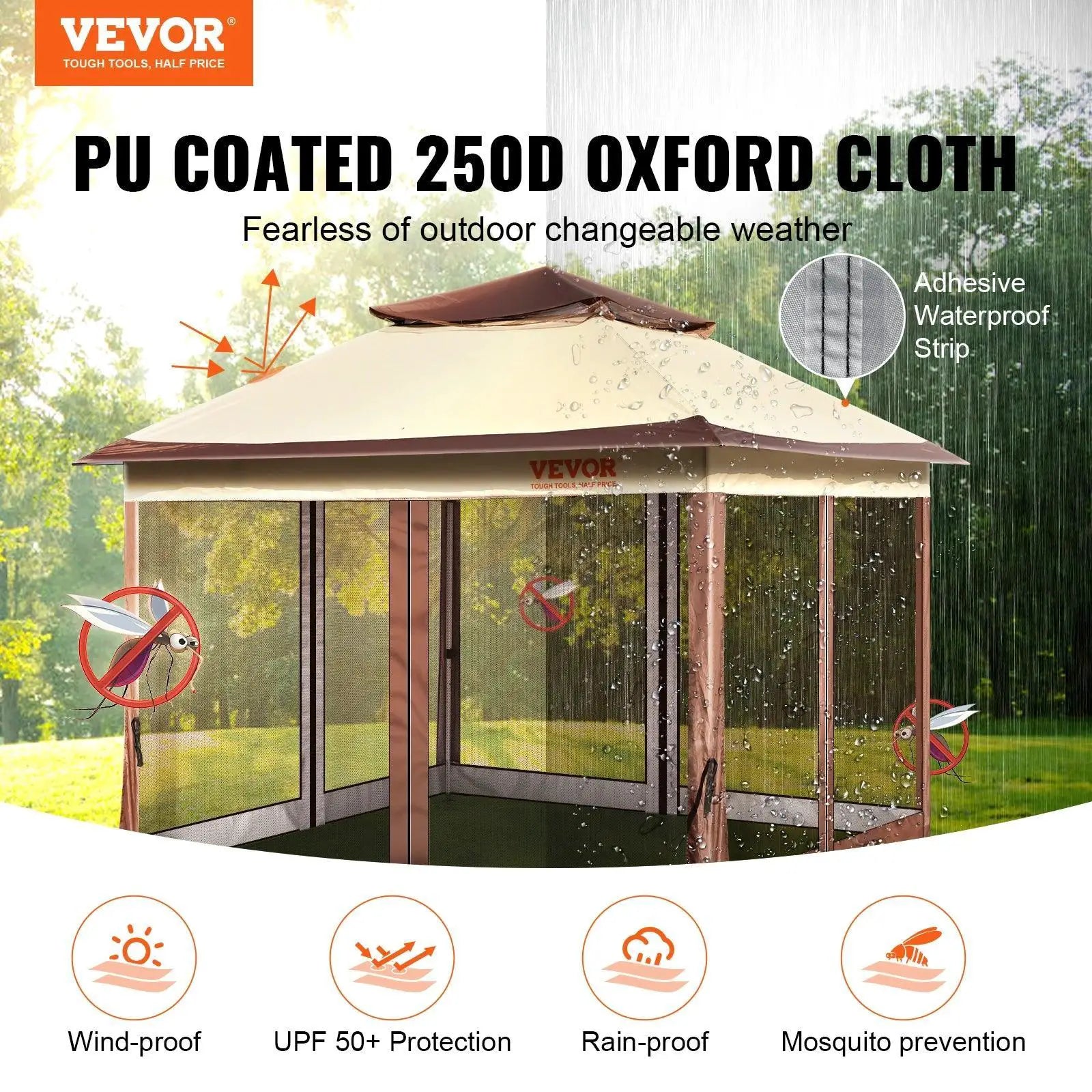 Vevor 11x11ft Portable Gazebo Waterproof Party Tent Outdoor