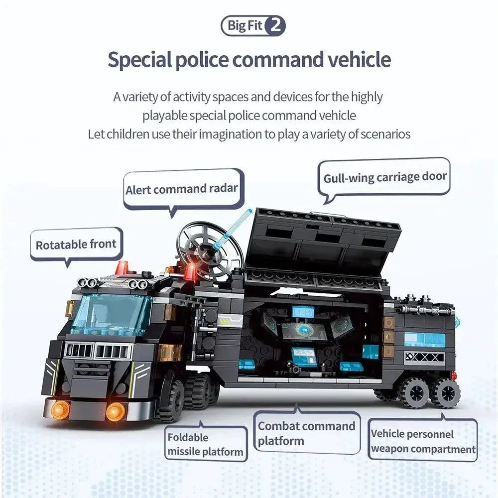 City Police Station Headquarters Building Blocks SWAT Set