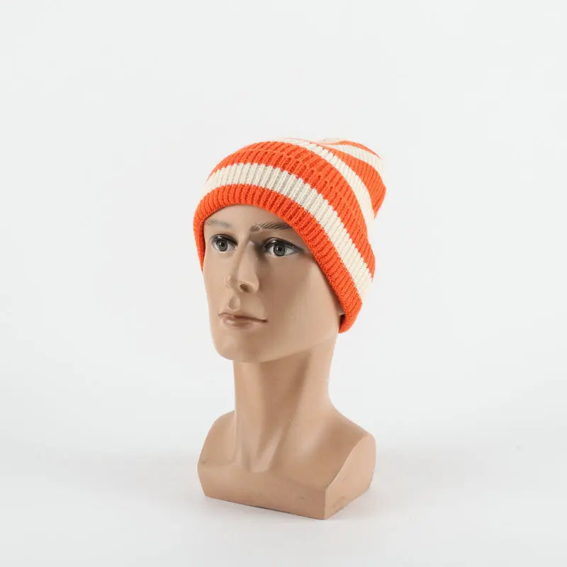 Striped Colorblock Knit Winter Hat