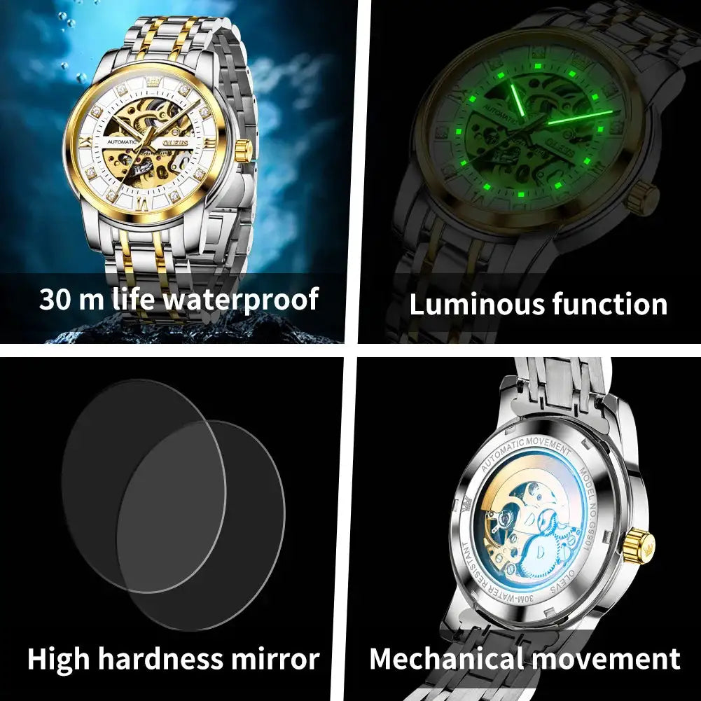Olevs Men Skeleton Mechanical Watch — product image 7