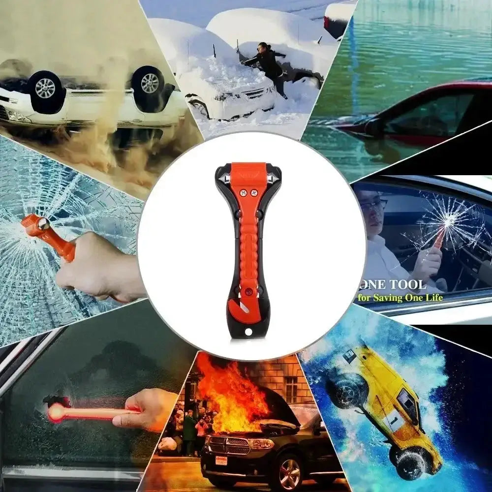 2 In 1 Emergency Car Safety Hammer And Seat Belt Cutter