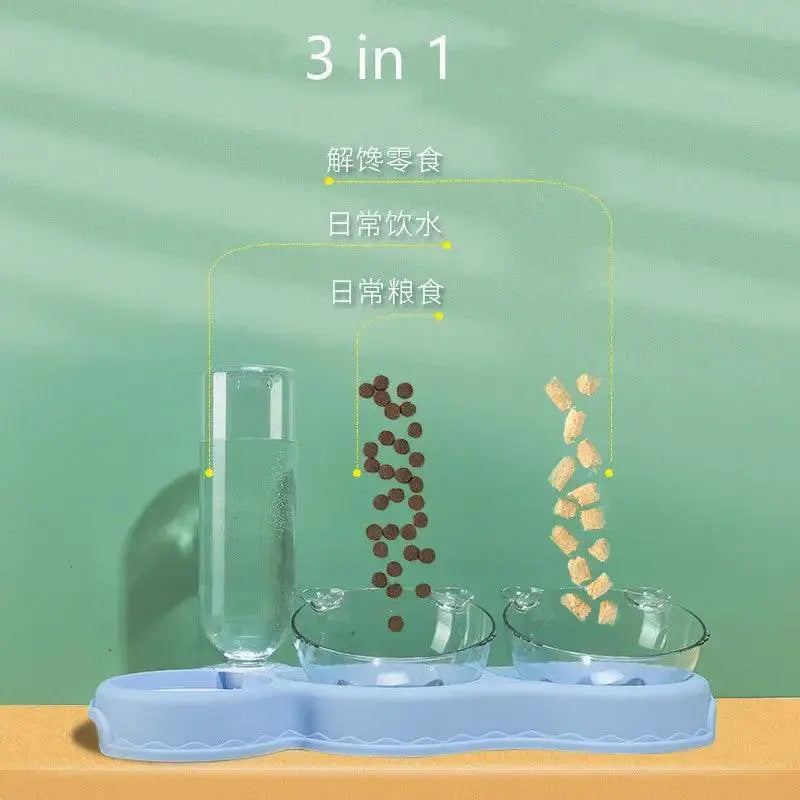 Automatic Pet Feeder With Water Fountain For Cats 3 In 1