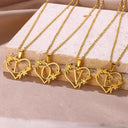 Golden Floral Heart Choker Necklace - Alphabet Jewelry