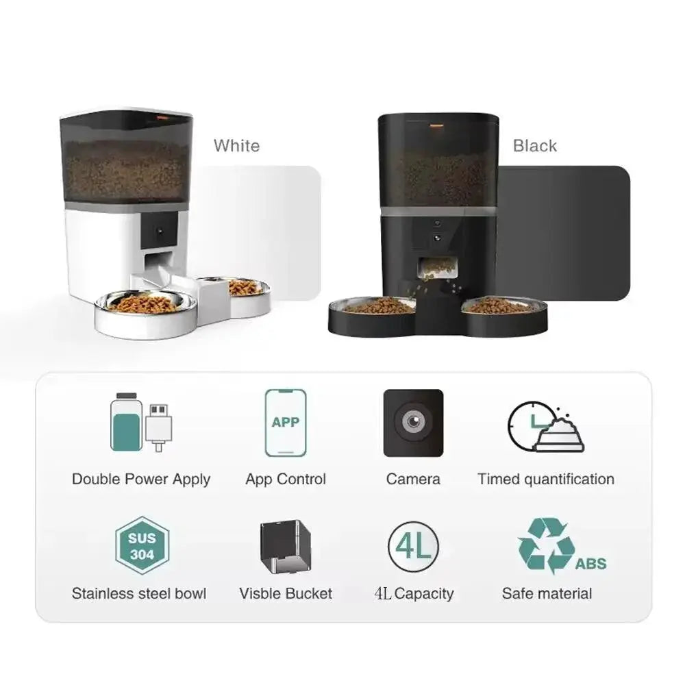 4L Pet Feeder With HD Camera Automatic Dispenser For Pets