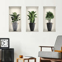 Wall Art Stickers Simulate 3D Potted Green Plants Decor