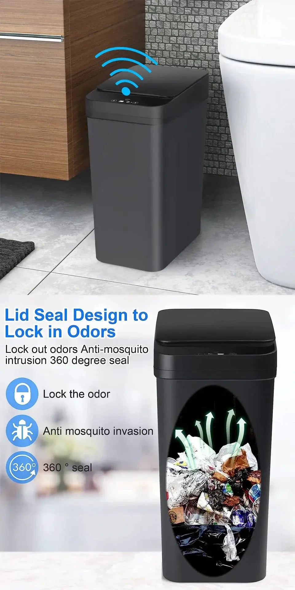 Motion Sensor Bathroom Trash Can — product view 14