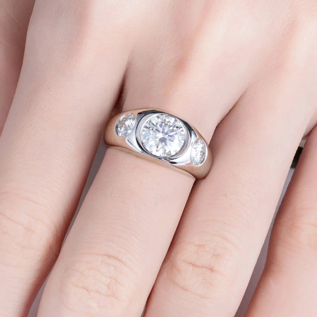 Men's Carat Moissanite Silver Ring — product image 2