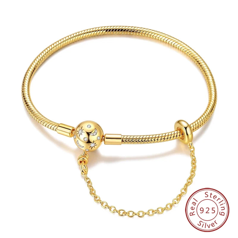Sterling Silver Golden Love Bracelet
