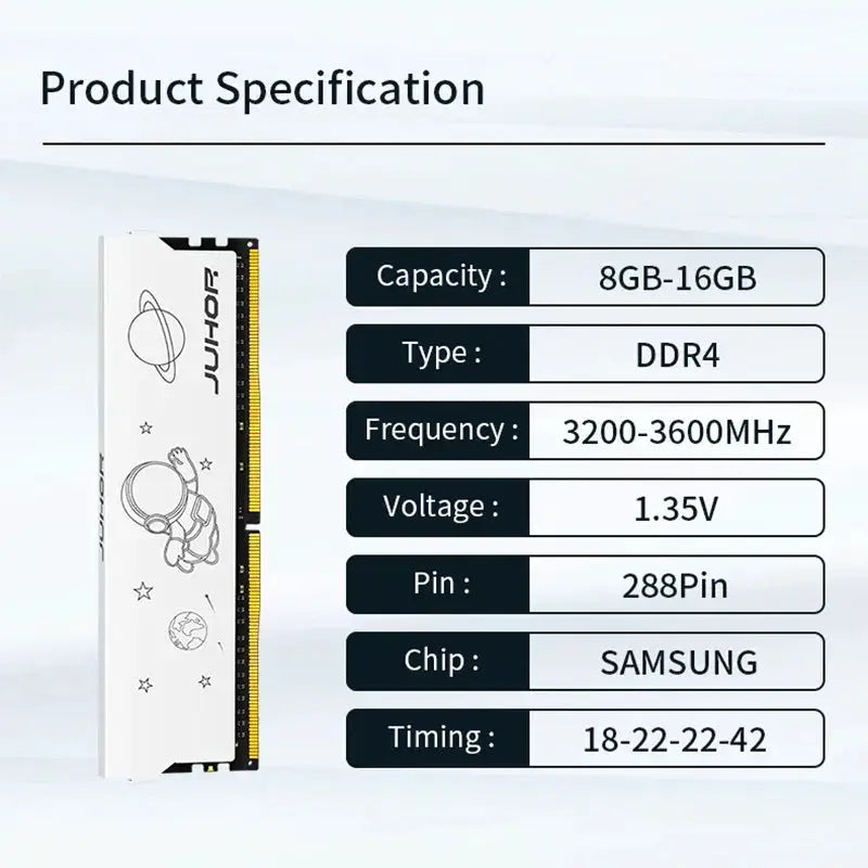 JUHOR Desktop RAMS DDR4 8GB 16GB 3200MHz 3600MHz DIMM