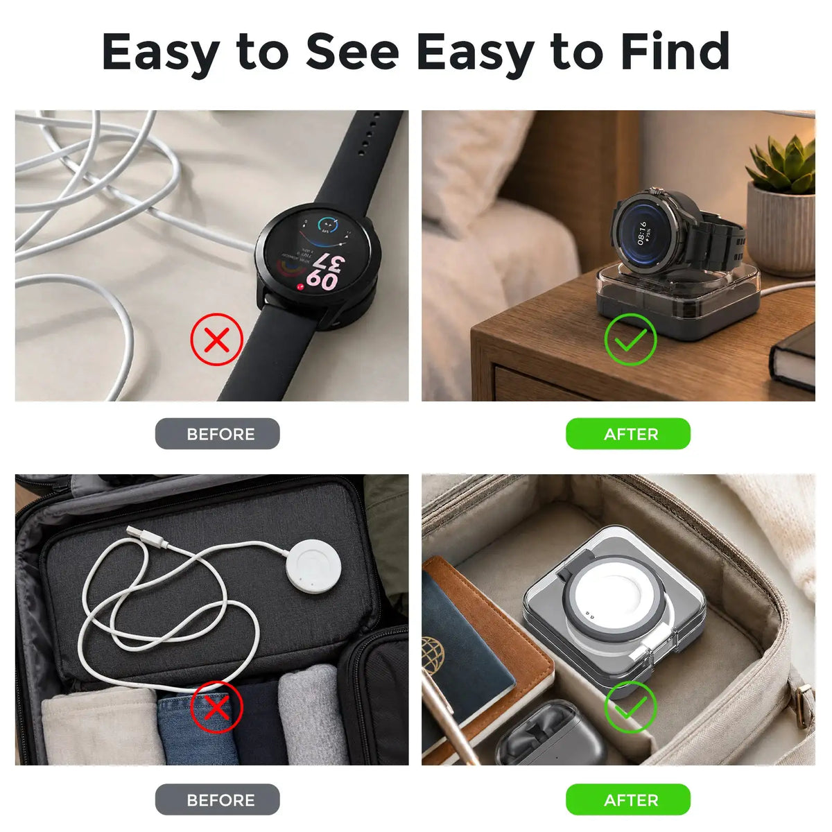 Magnetic Watch Charger Stand Storage Box — product view 3