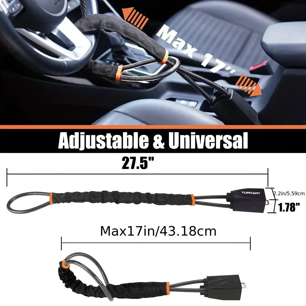 Car Steering Wheel Lock Reinforced Cable Lock Red Blue Black - OurLum.com