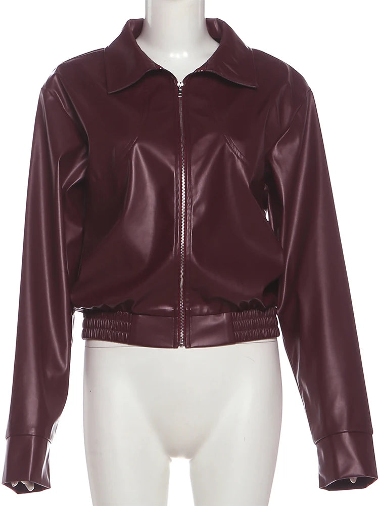 NIBBER Lapel Leather Jacket
