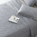 Nordic Embroidered Cotton Quilted Bedspread Summer Throw Cover