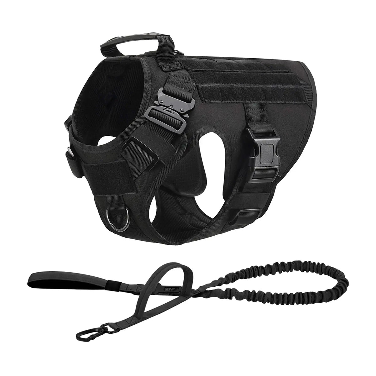 Tactical Dog Harness Collar Leash Molle Pouches For Medium Large Dogs Pet German Shepherd Training Walking Vest Dog Harnesses