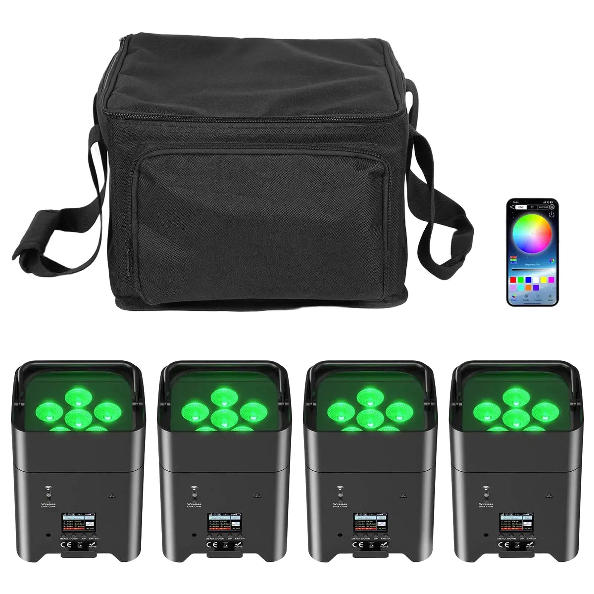 U'King Pack RGBAW UV LED Par Lights — product view 1