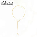 eManco Stainless Steel Y-shaped Collarbone Pendant Necklace