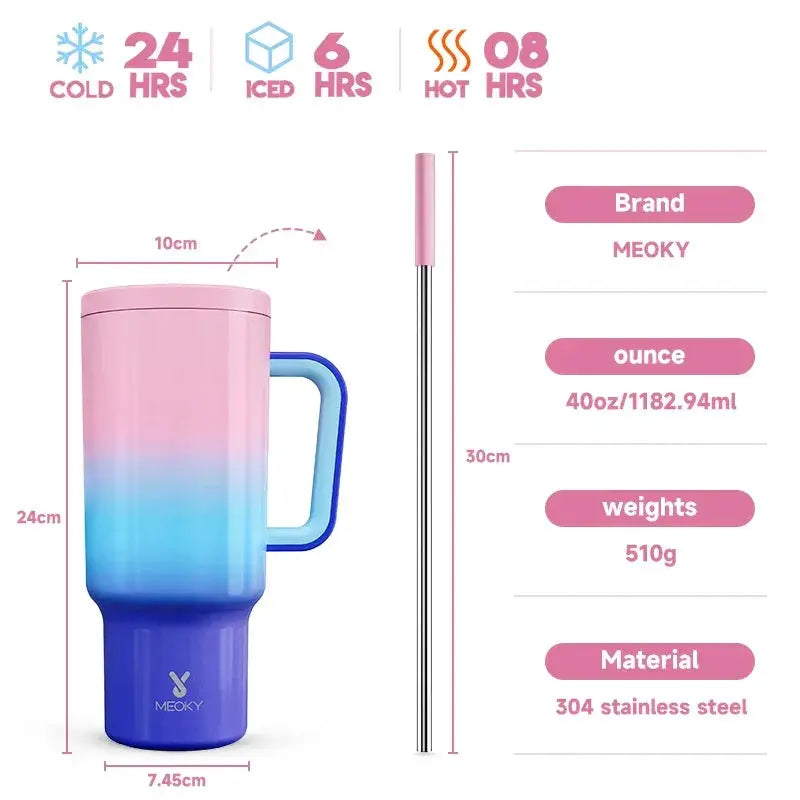 Meoky 40oz Vacuum Insulated Stainless Steel Tumbler