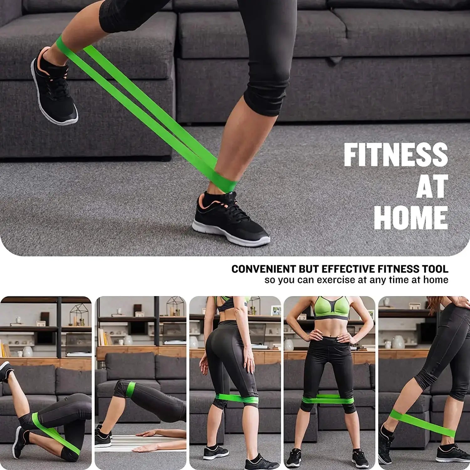 Versatile Resistance Loop Bands Home Workout Set For Fitness
